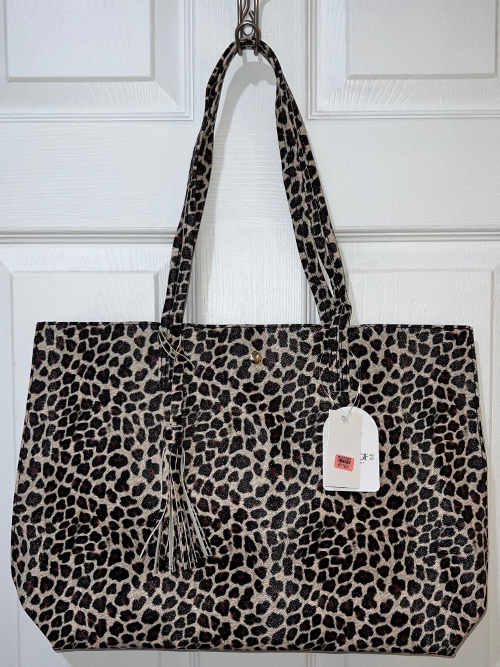 LEOPARD PATTERN TOTE SHOULDER BAG